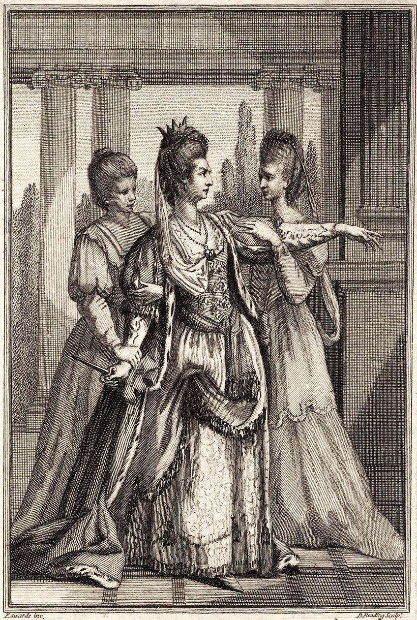 Mary Ann Yates jako Kleopatra v Drydens All for Love c.1778 od Edward Edwards