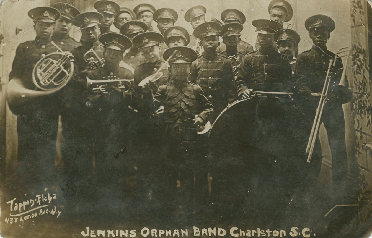 Fotografická pohlednice kapely Jenkins Orphanage Band, Charleston, Jižní Karolína, 1914. od Edward Elcha