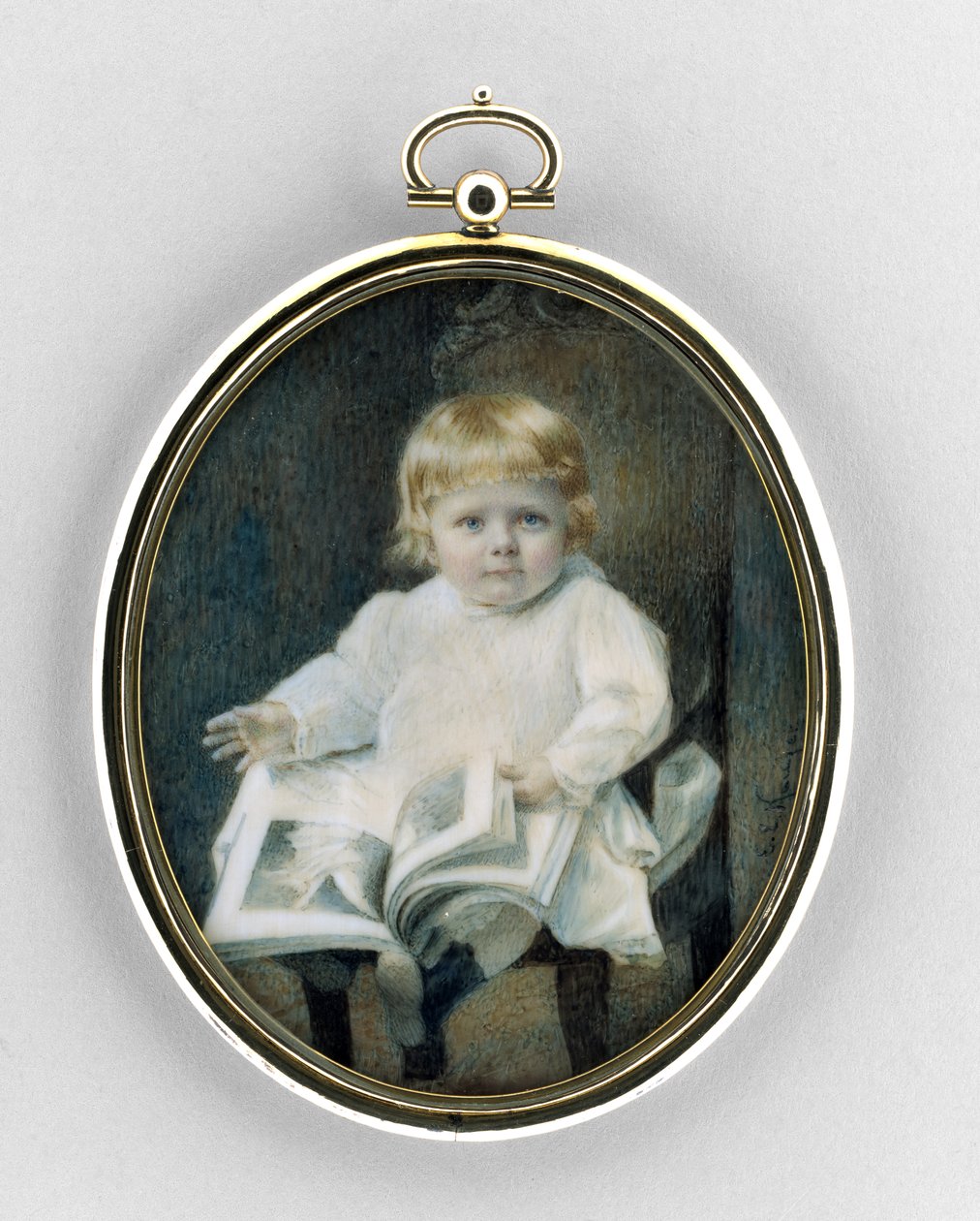 Portrét chlapce, kolem roku 1900 (akvarel na slonovině od Edward Elias Kaufer