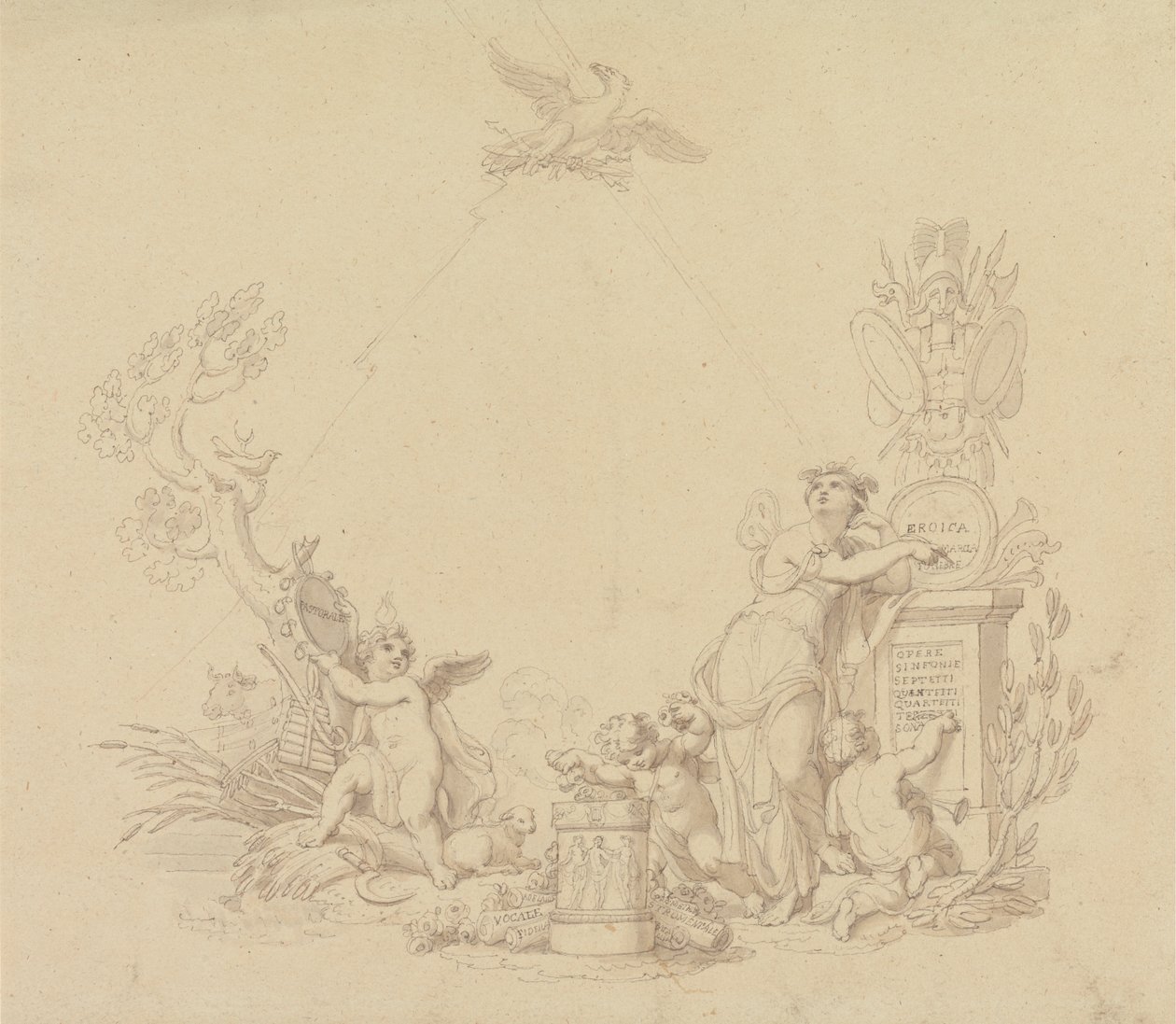 Návrhy ilustrací k Beethovenovým dílům od Edward Francis Burney