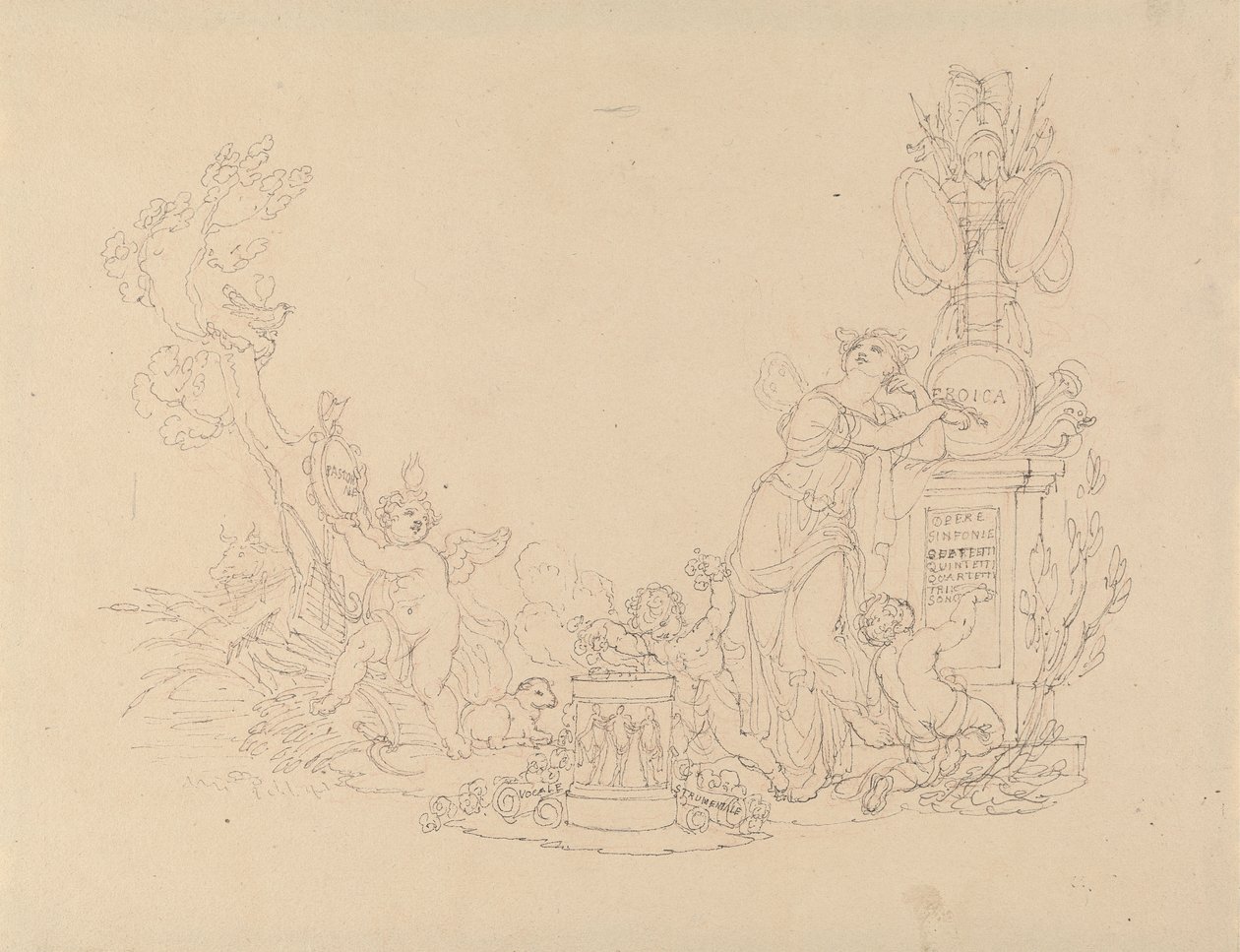 Návrhy ilustrací k Beethovenovým dílům od Edward Francis Burney