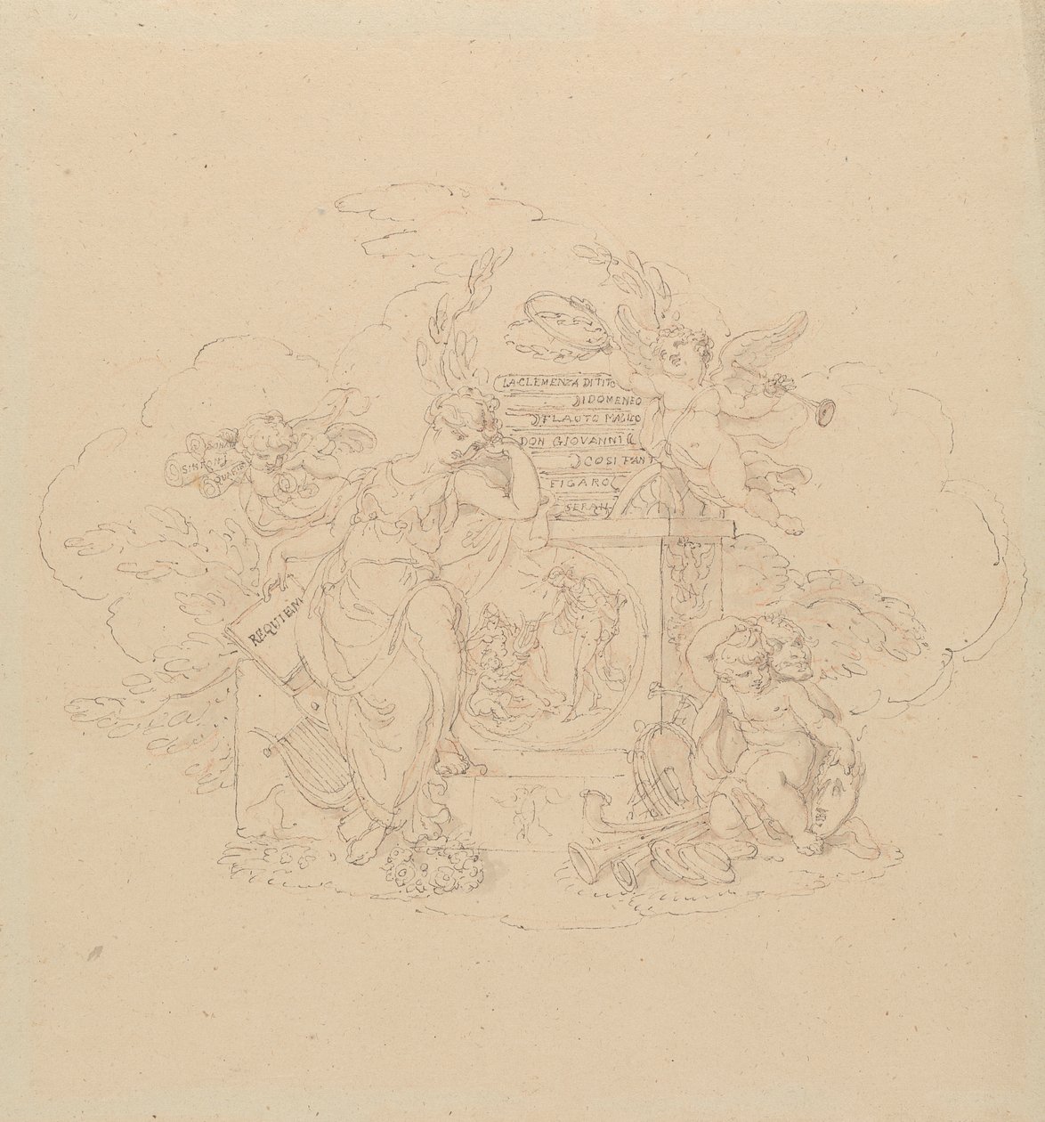 Návrhy ilustrací k Mozartovým operám od Edward Francis Burney