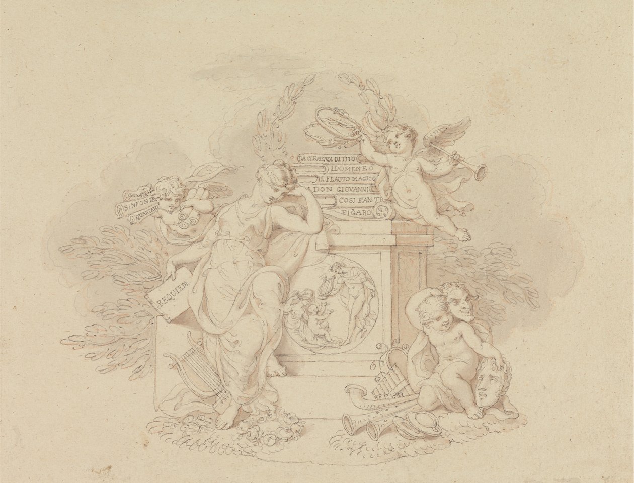 Návrhy ilustrací k Mozartovým operám od Edward Francis Burney