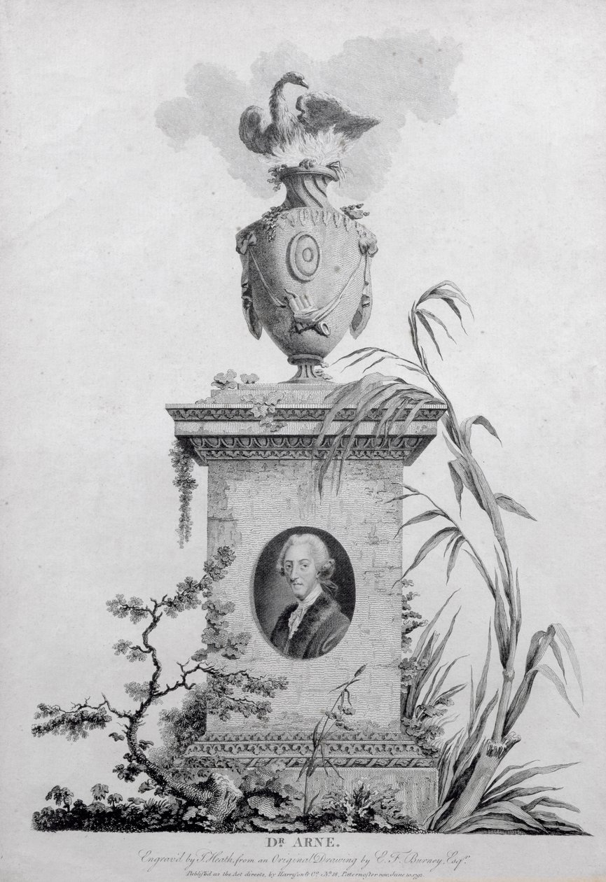 Dr Thomas Augustine Arne (1710-78), rytý James Heath (1757-1834), 1793 (viz také 84546) od Edward Francis Burney