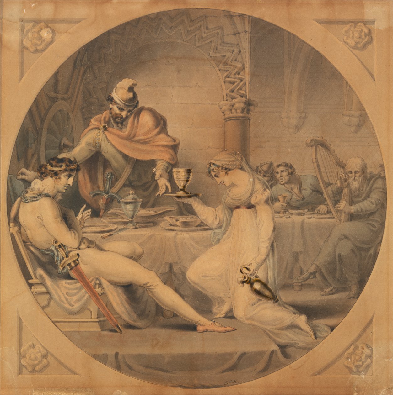 MacBeth: Banketová scéna - MacBeth, dějství II, scéna IV od Edward Francis Burney