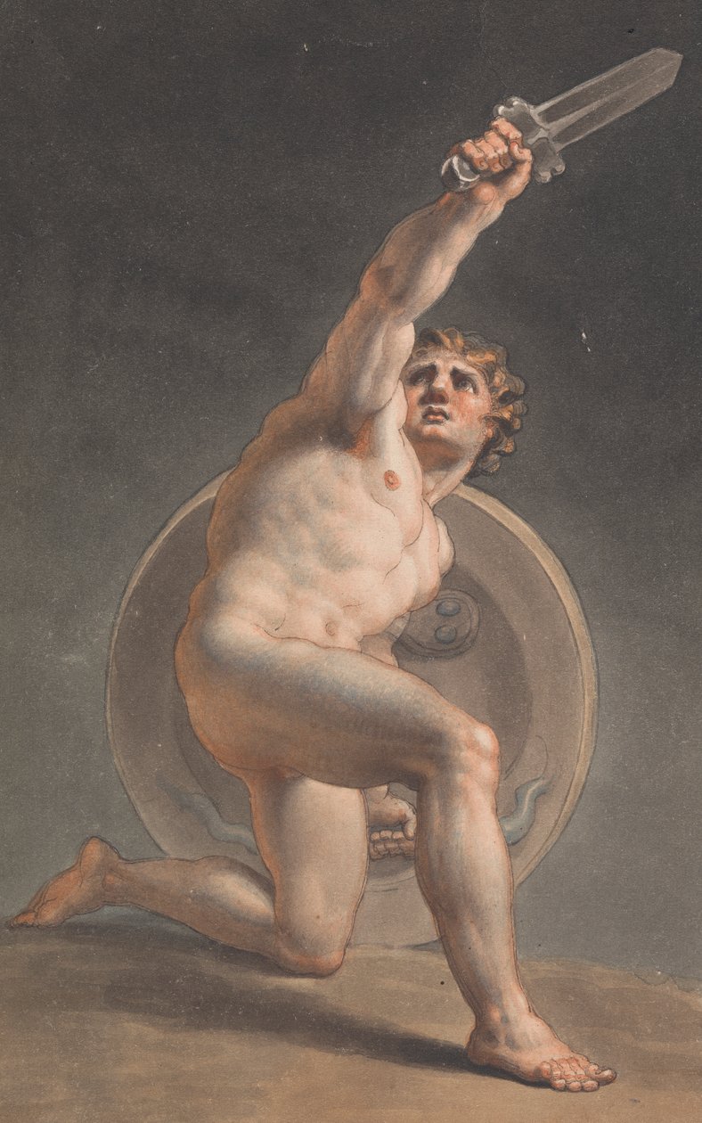 Studie mužského aktu od Edward Francis Burney