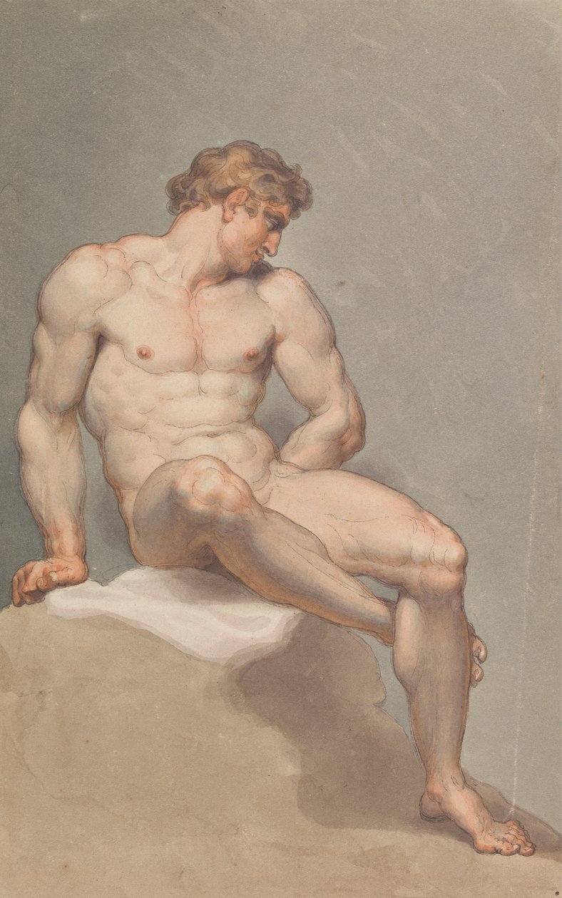 Studie mužského aktu od Edward Francis Burney