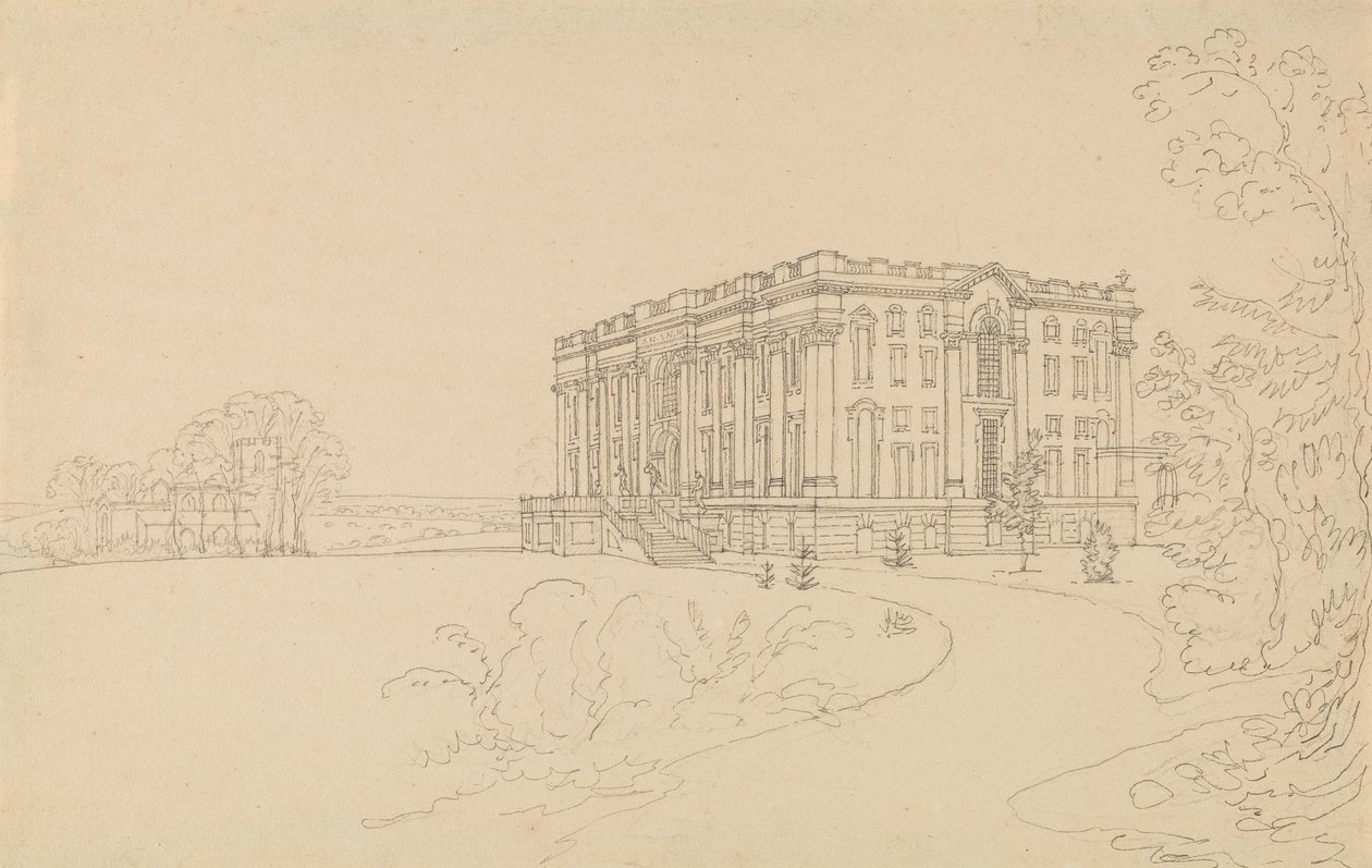 Pohled na Easton Neston, Northants od Edward Francis Burney
