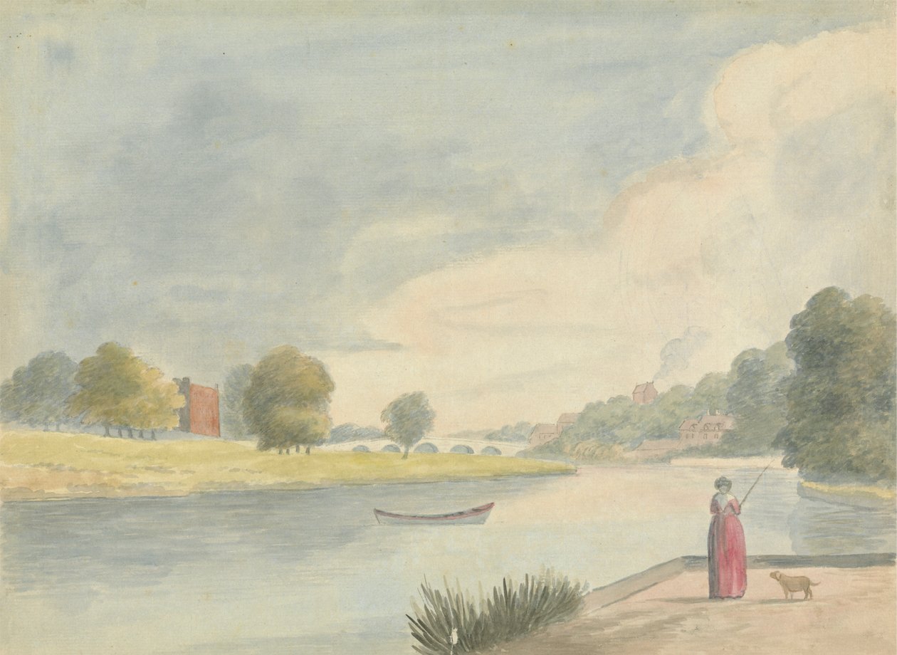 Žena Rybaření od Edward Francis Burney