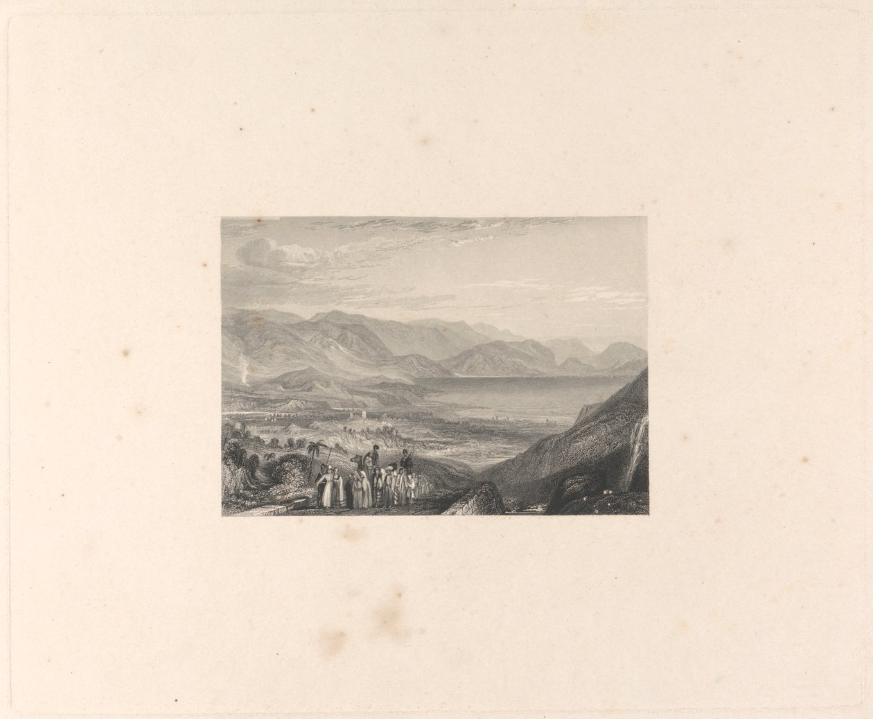 Mrtvé moře, Jericho a ústí Jordánu od Edward Francis Finden