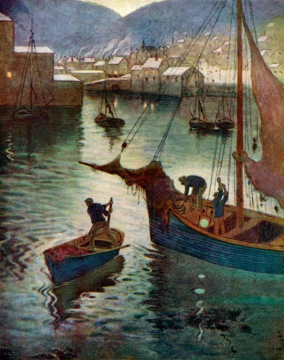 Přístav, Polperro, Cornwall, 1924-1926 od Edward Frederick Ertz