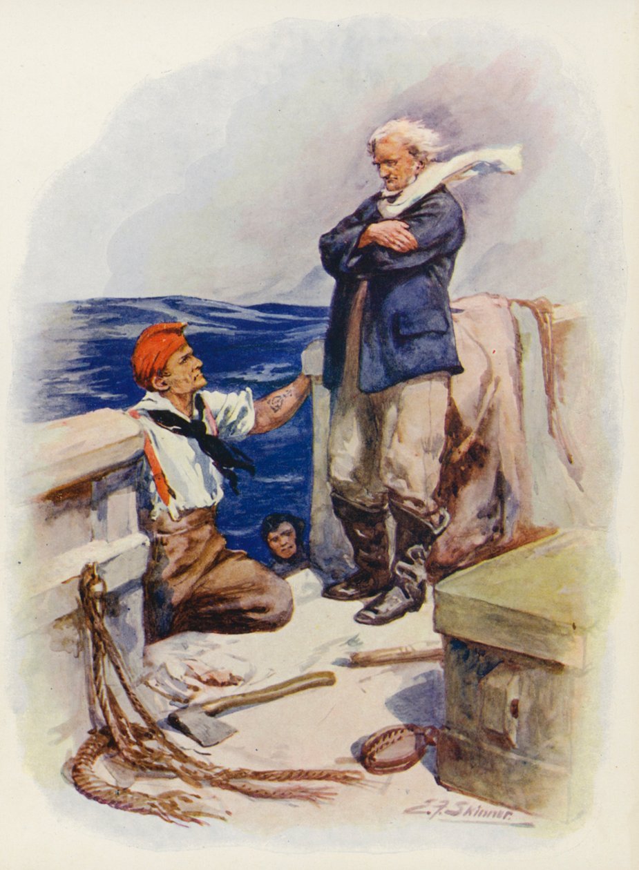 Ilustrace ke knize Masterman Ready od kapitána Marryata (barevná litografie) od Edward Frederick Skinner