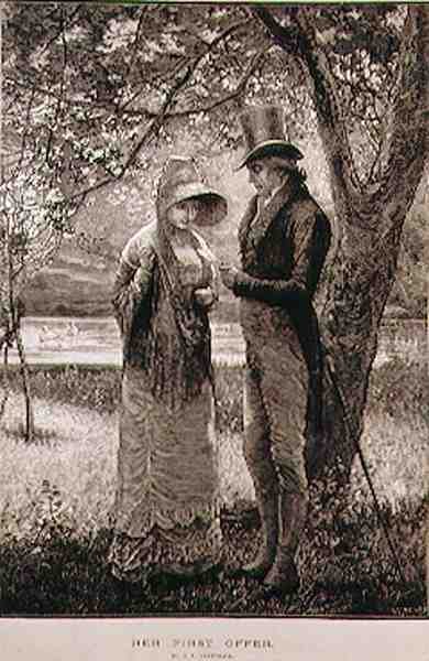 Její první nabídka, vyrytá W. I. Mossesem, z The Illustrated London News, 23. července 1881 od Edward Frederick after Brewtnall