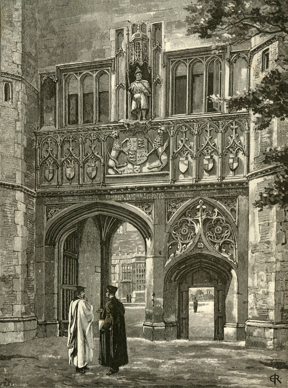 Hlavní brána, Trinity College, konec 19. století. od Edward Gascoin