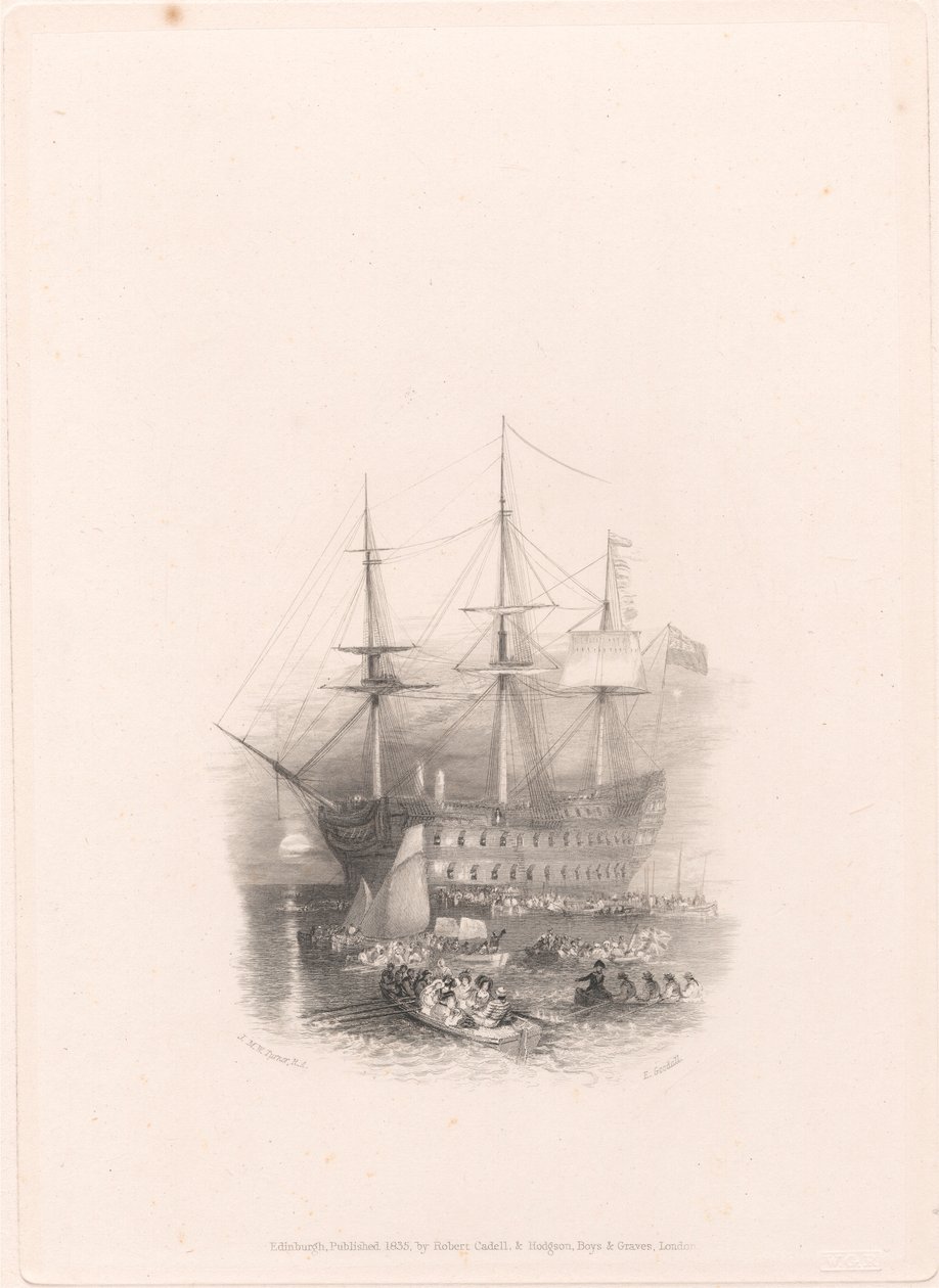 Bellerophon, Plymouth Sound od Edward Goodall