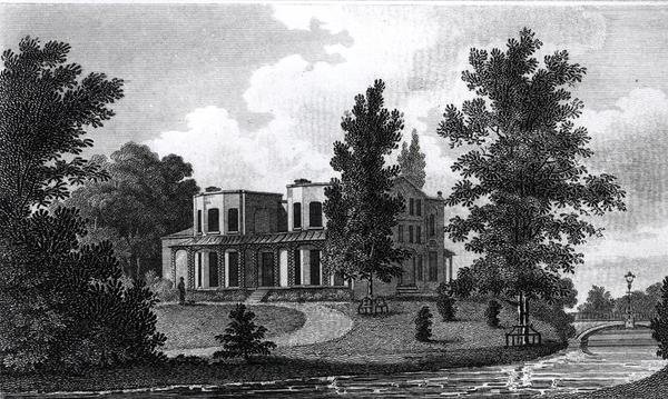Lord Nelsons Villa v Merton, publikoval 1806 od Edward Gyfford