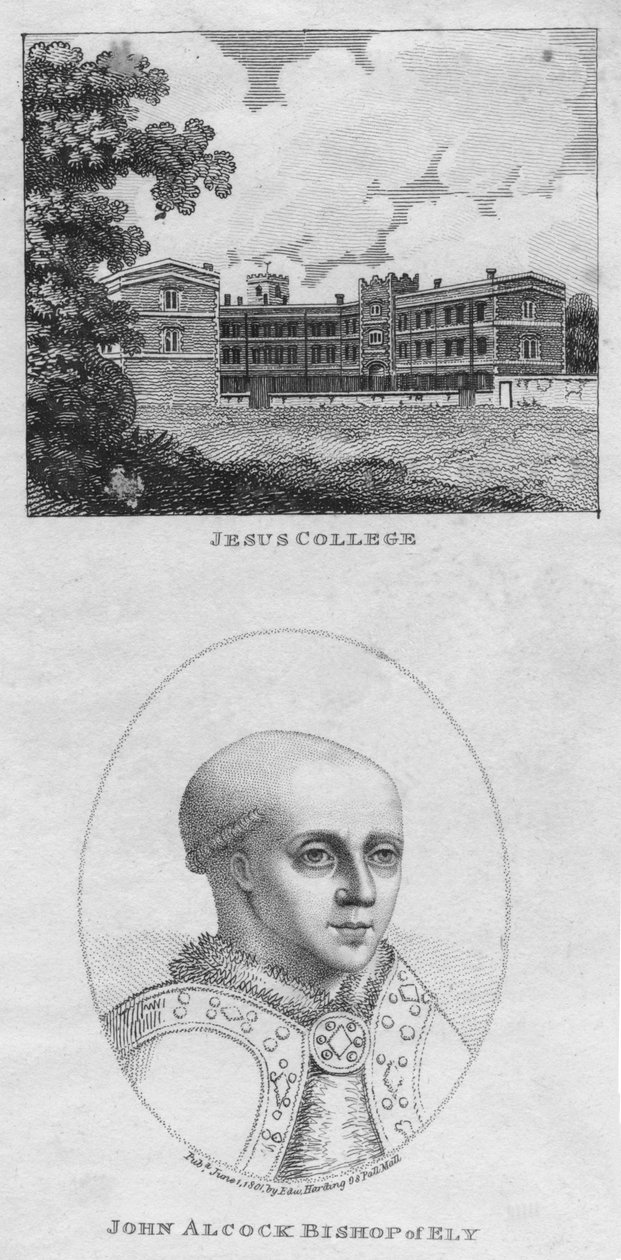 Jesus College, John Alcock biskup z Ely, 1801. od Edward Harding