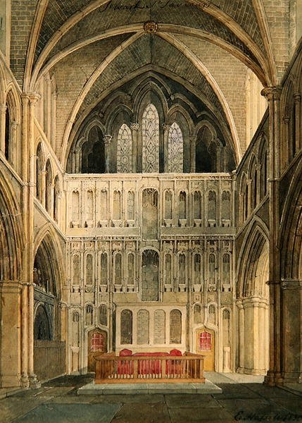 Interiér sv. Spasitele, Southwark, při pohledu k oltáři od Edward Hassell