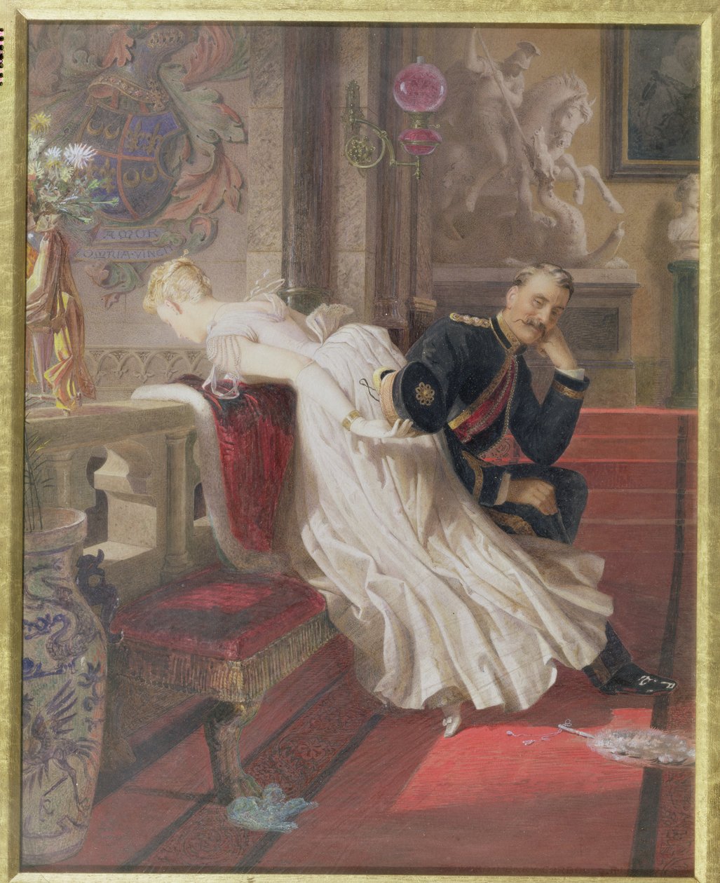 Láska zvítězí nad vším (wc a kvaš na papíře) od Edward Henry Corbould