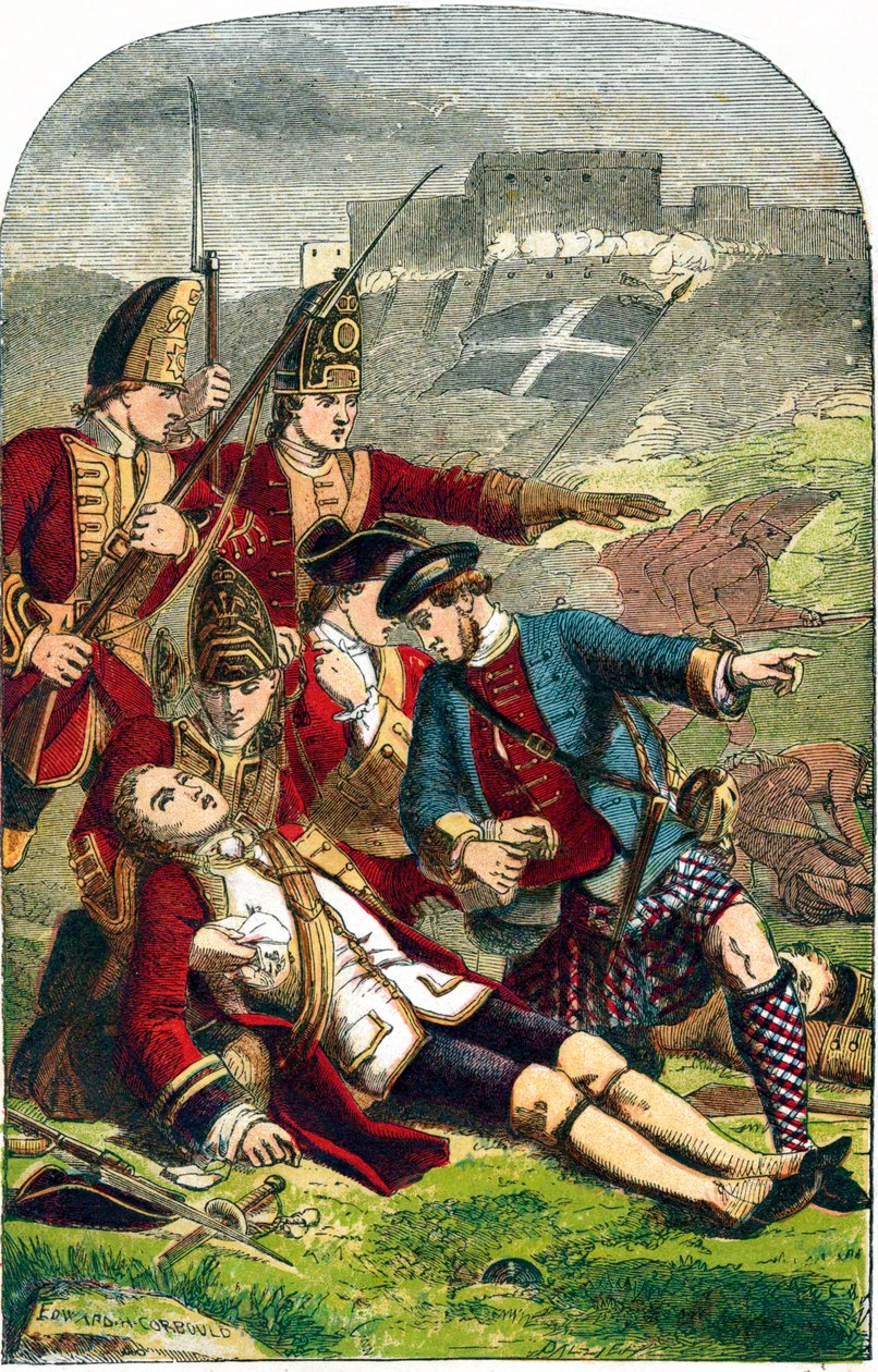 Smrt generála Jamese Wolfea při obléhání Quebecu, 1759 c1870 od Edward Henry Corbould