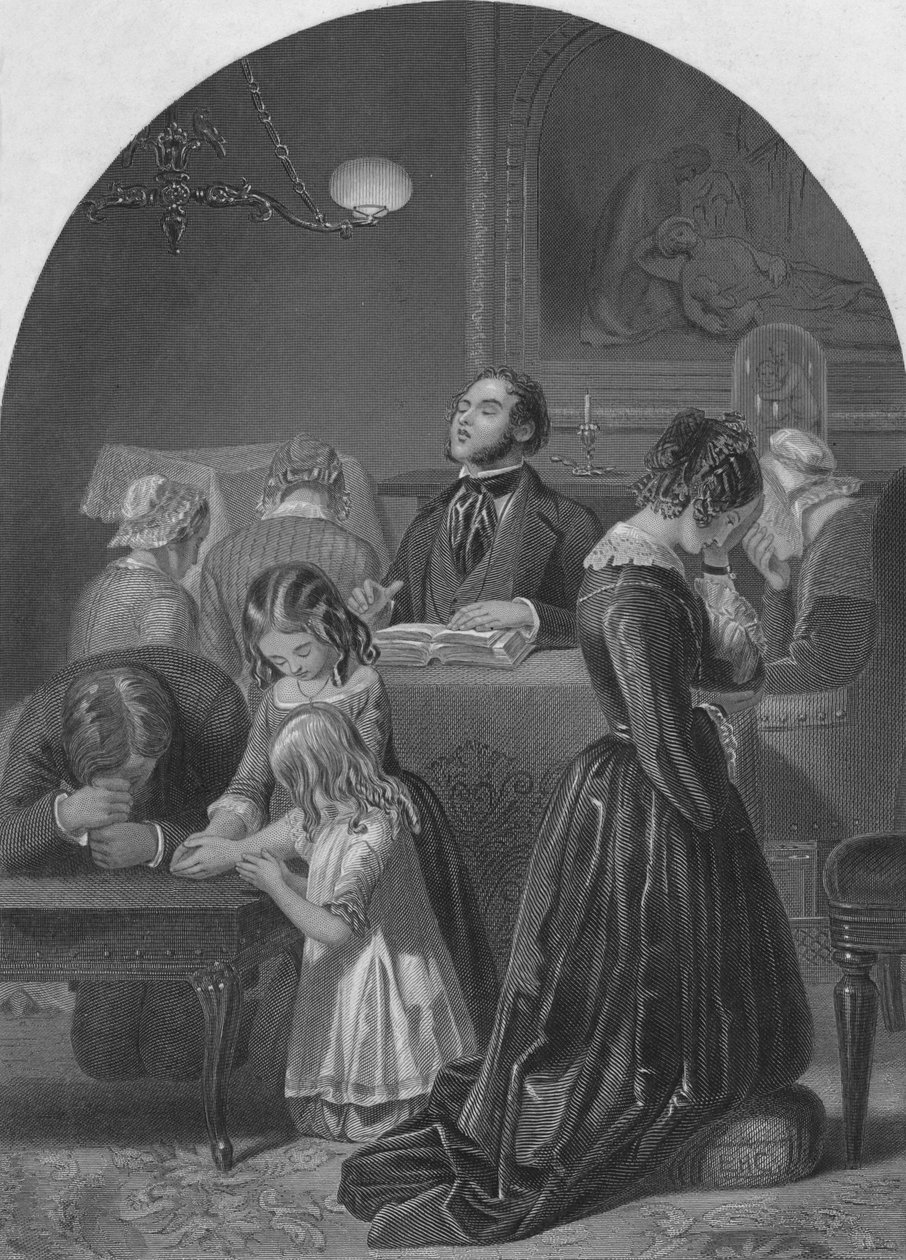 Rodinné uctívání, c1870 od Edward Henry Corbould