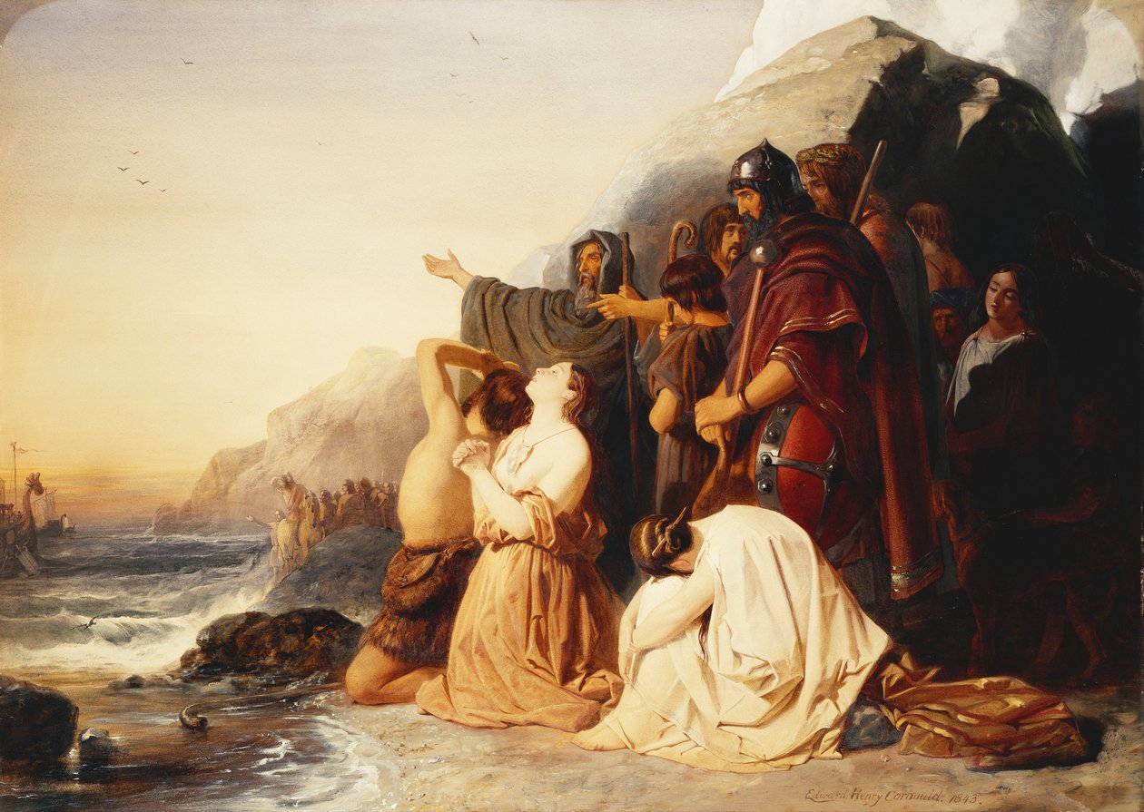 Britové litují odchodu poslední římské legie, 1843 od Edward Henry Corbould