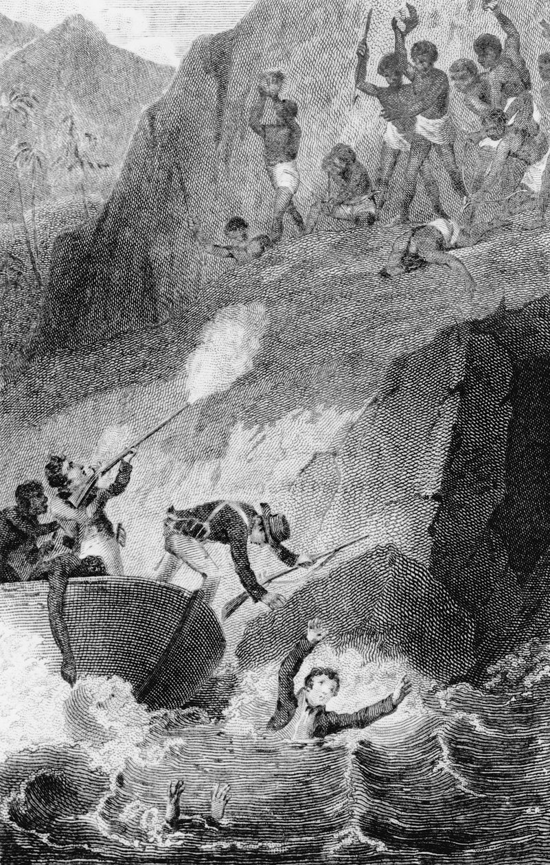 The Death of Mungo Park, 1806 od Edward Henry Corbould