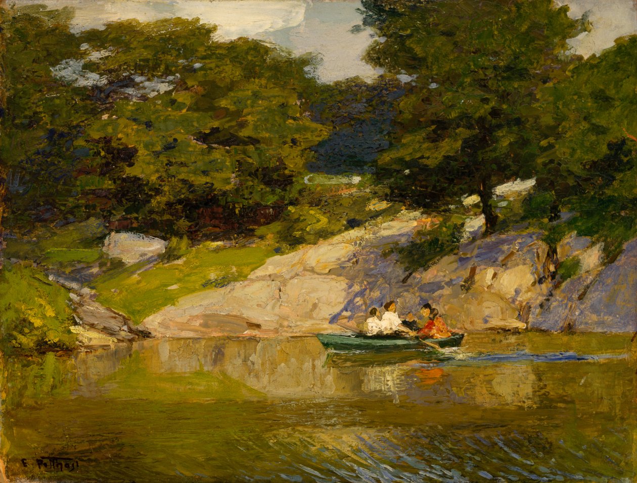Plavba lodí v Central Parku, kolem roku 1900-05 od Edward Henry Potthast