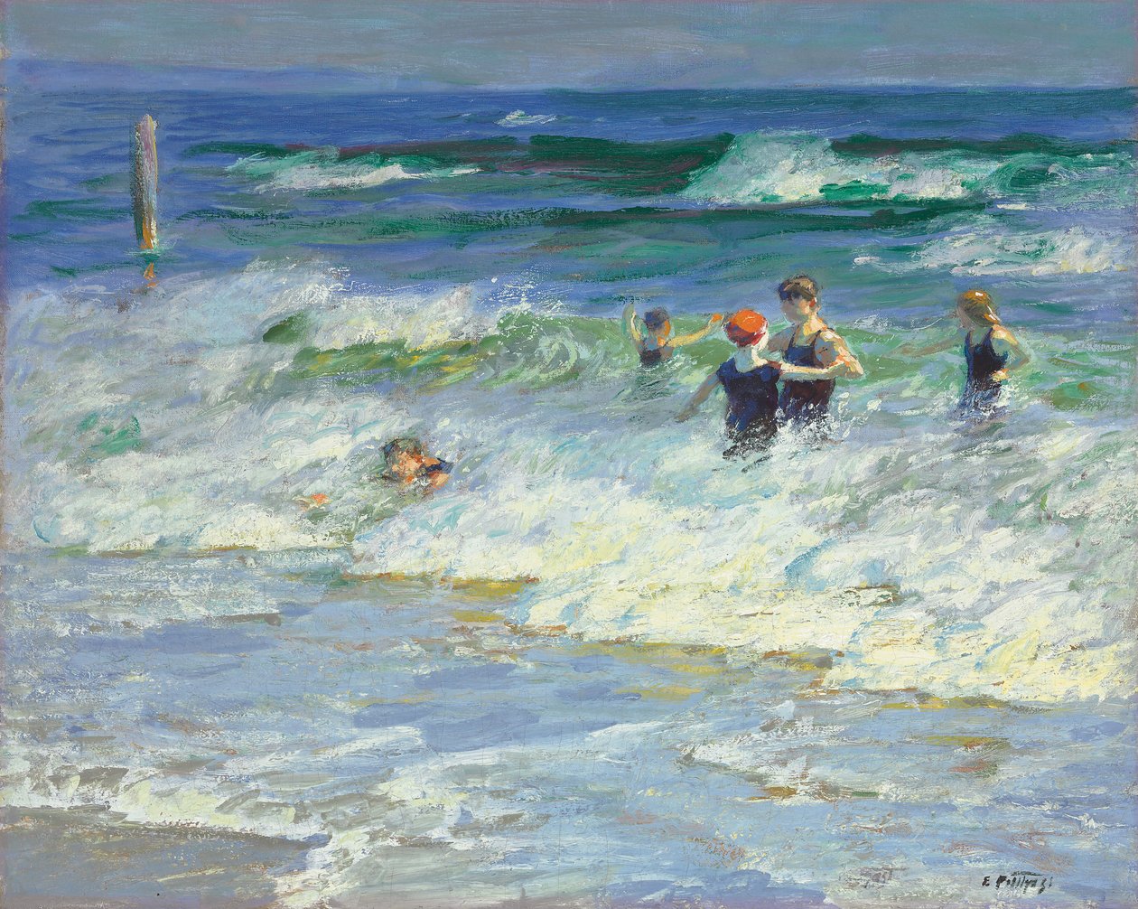 Hraní v Surfu od Edward Henry Potthast