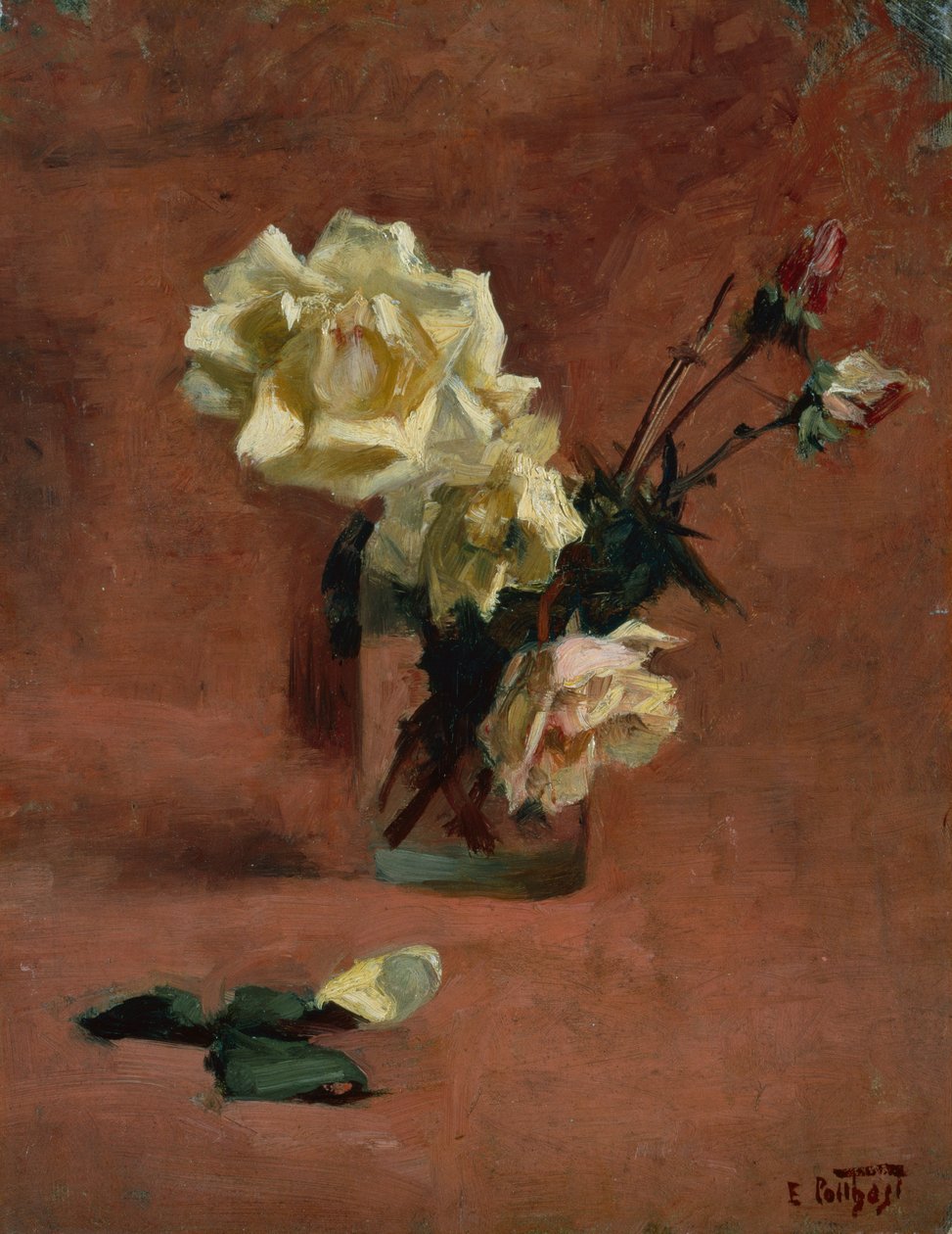 Zátiší s růžemi ve skle (olej na plátně) od Edward Henry Potthast