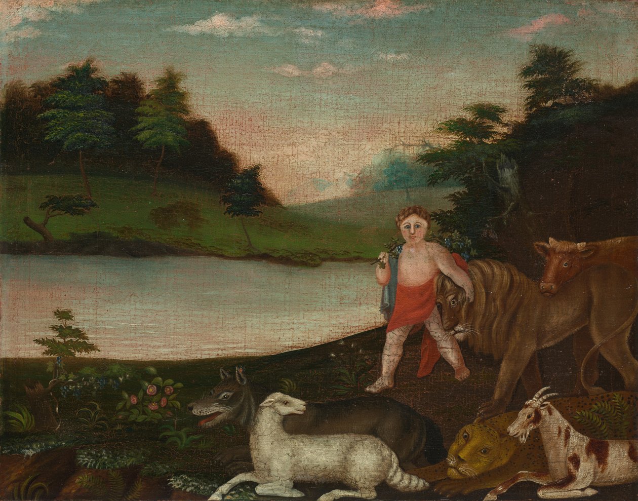 The Peaceable Kingdom, c.1816-1818 (olej na plátně) od Edward Hicks
