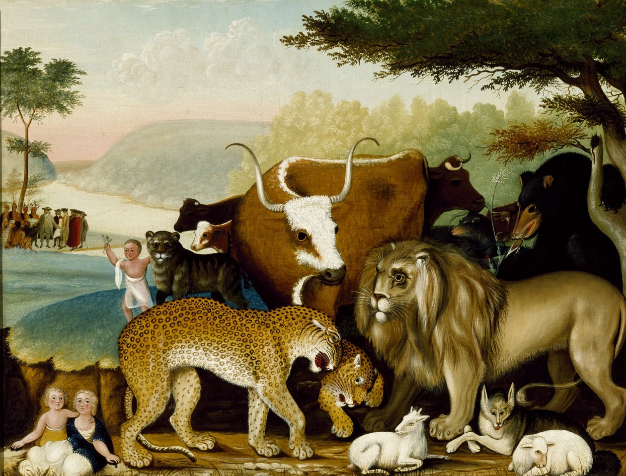 The Peaceable Kingdom, c.1846-47 (olej na plátně) od Edward Hicks