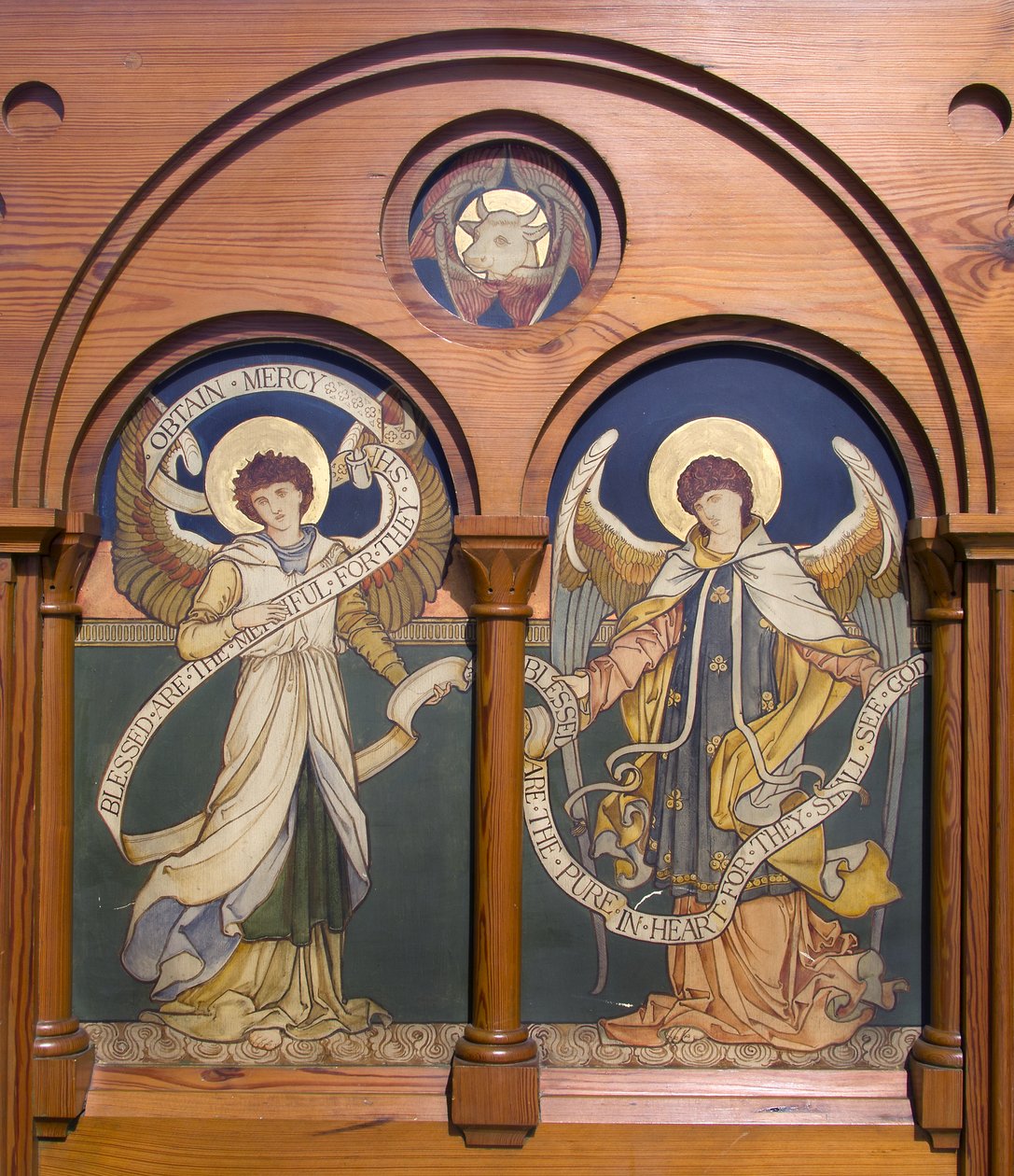 Garstang, St Thomas, Shrigley & Hunt (1873-1982), Edward Holmes Jewitt (1849-1929), Angel Reredos, kolem 1877 od Edward Holmes Jewitt