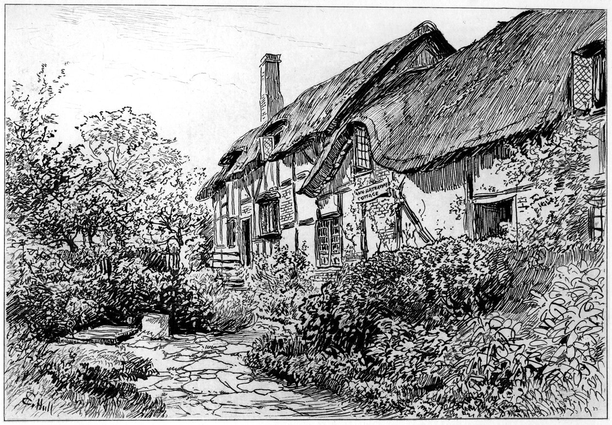 Chata Anne Hathaways v Shottery, Stratford-upon-Avon, Warwickshire, 1885 od Edward Hull