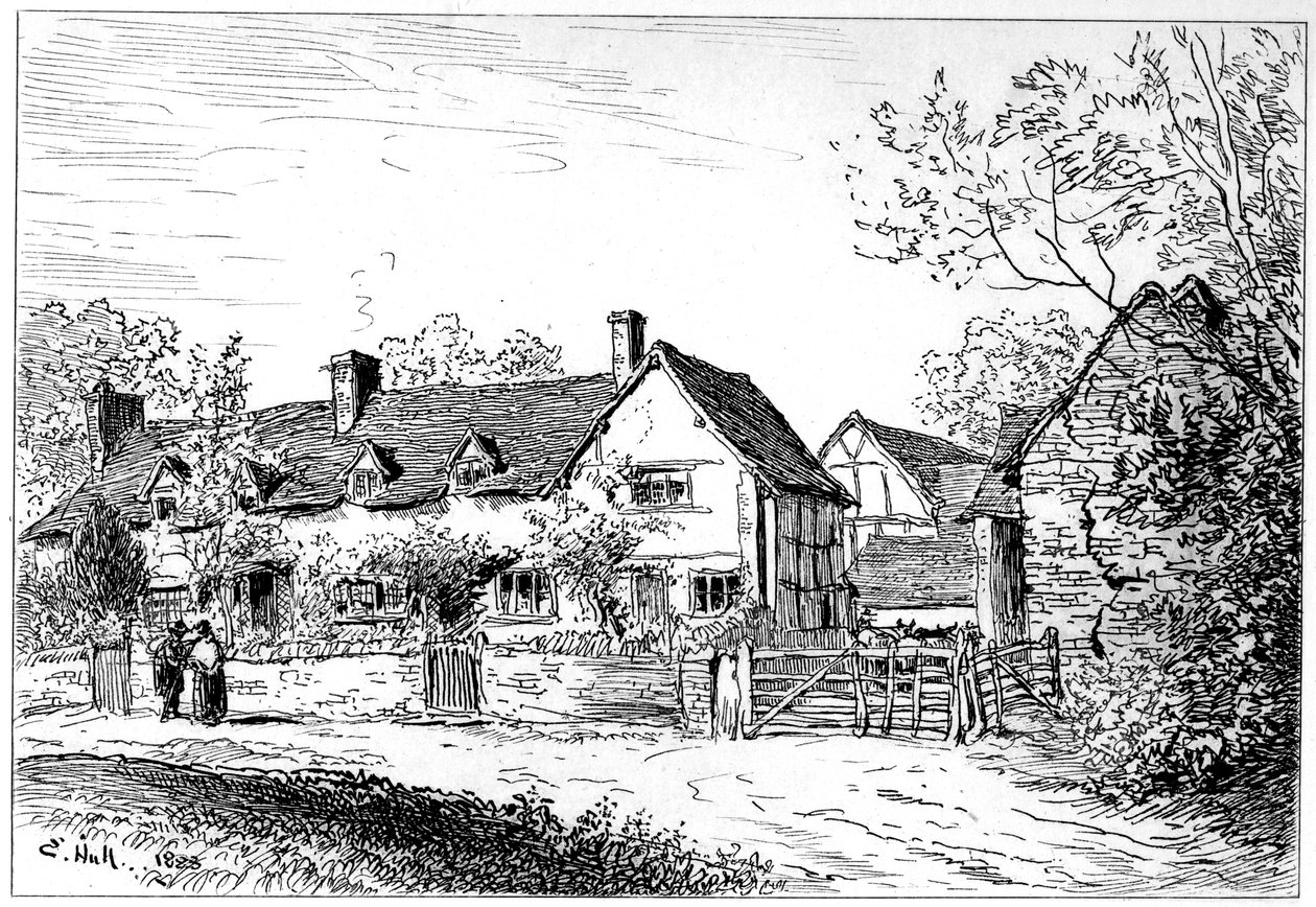 Chata Mary Ardens ve Wilmcote, Warwickshire, 1885. od Edward Hull