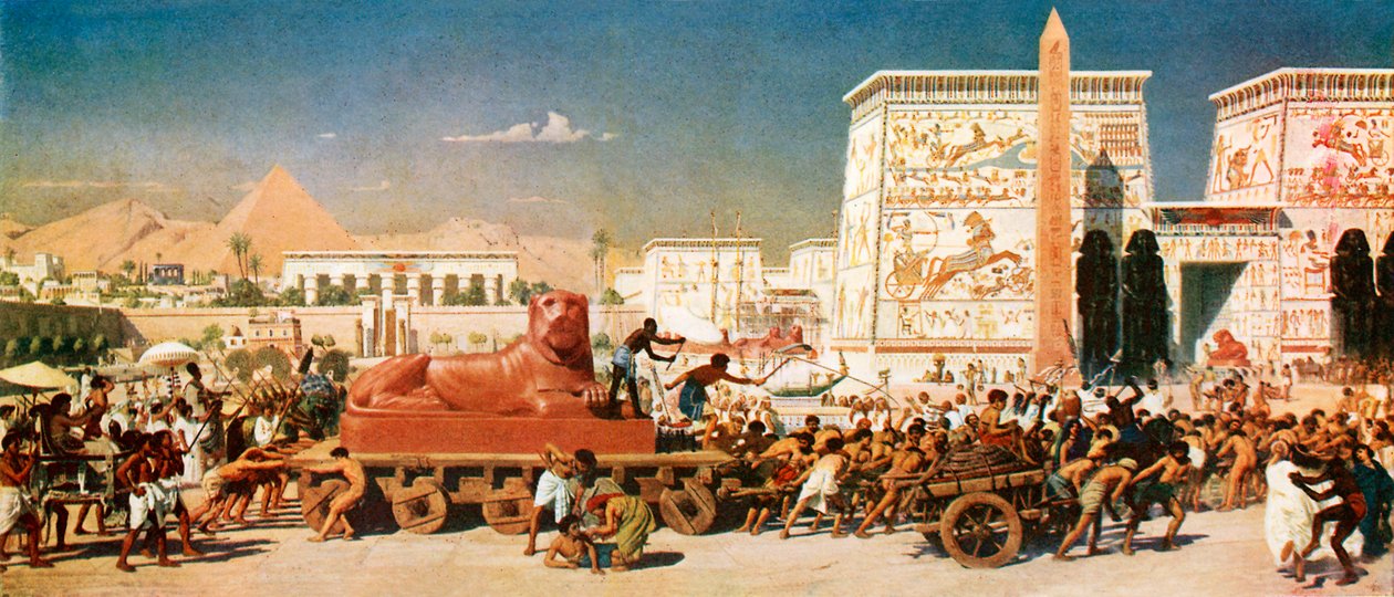 Izrael v Egyptě (barevná litografie) od Edward John (after) Poynter