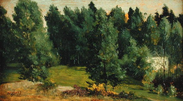 Zalesněná krajina od Edward John Poynter