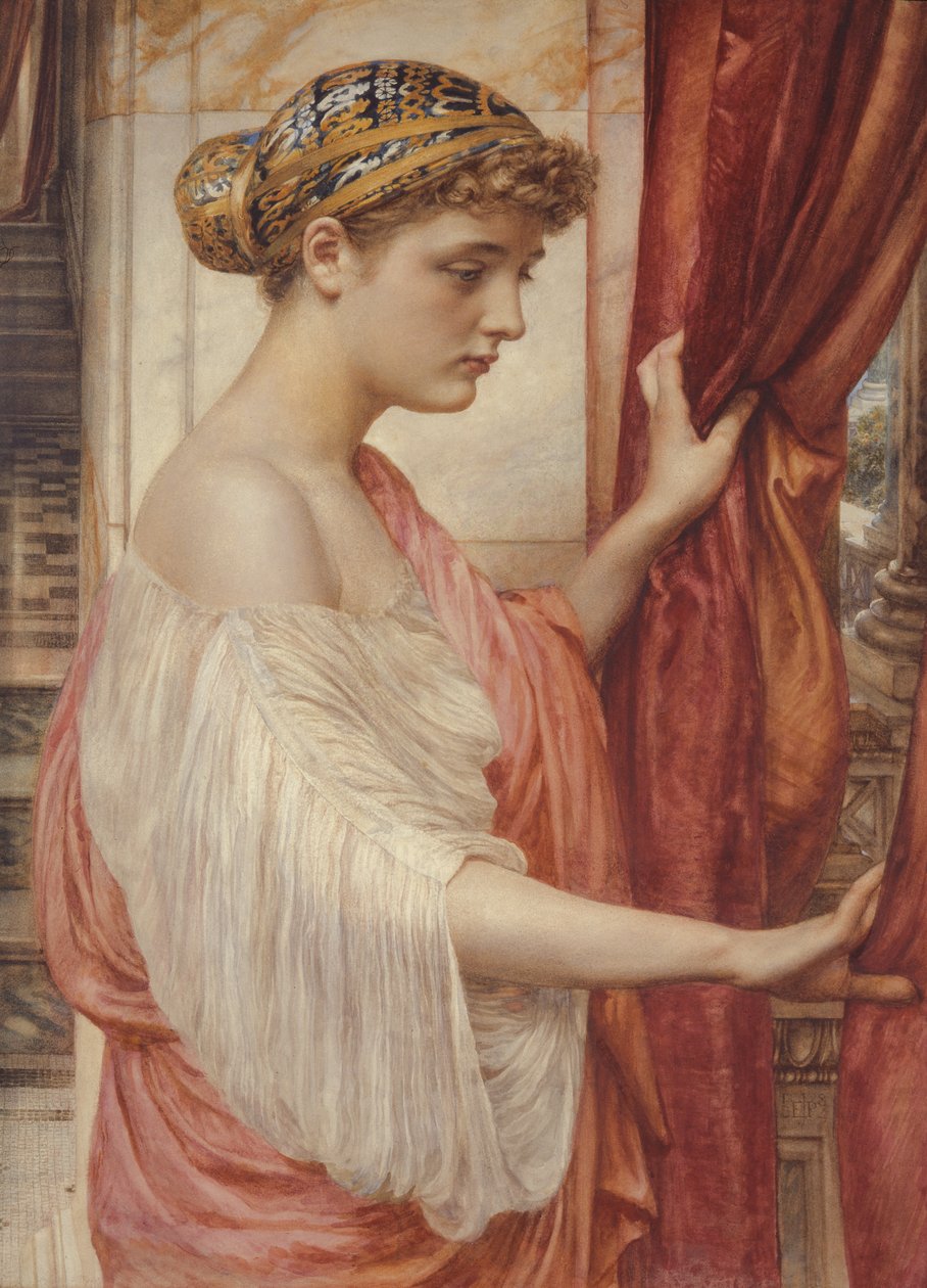 U okna, 1884 (wc na papíře) od Edward John Poynter