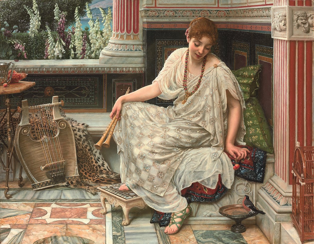 Chloe. Dulcis docta modos et citharae sciens (olej na plátně) od Edward John Poynter