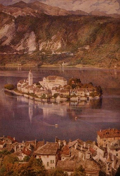 Ostrov San Giulio, jezero Orta od Edward John Poynter