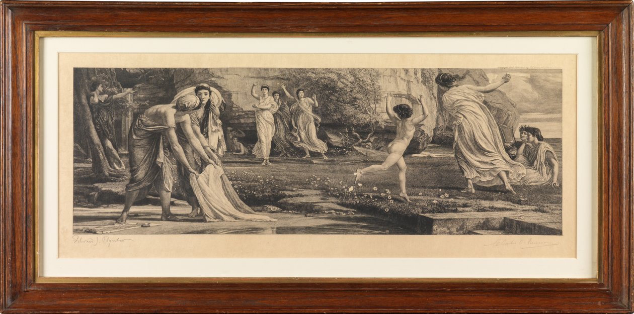 Nausicaa a její služky (rytina) od Edward John Poynter