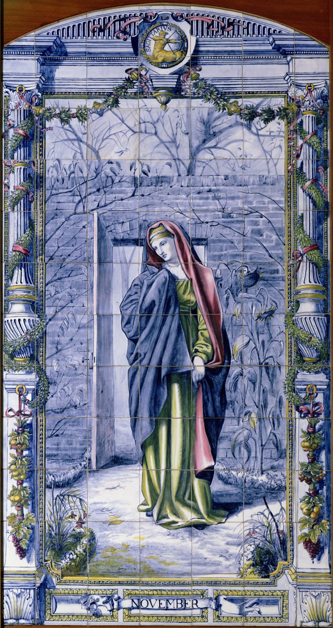 listopadu, ze série dlaždicových panelů pro holandskou kuchyni, 1867-8 od Edward John Poynter