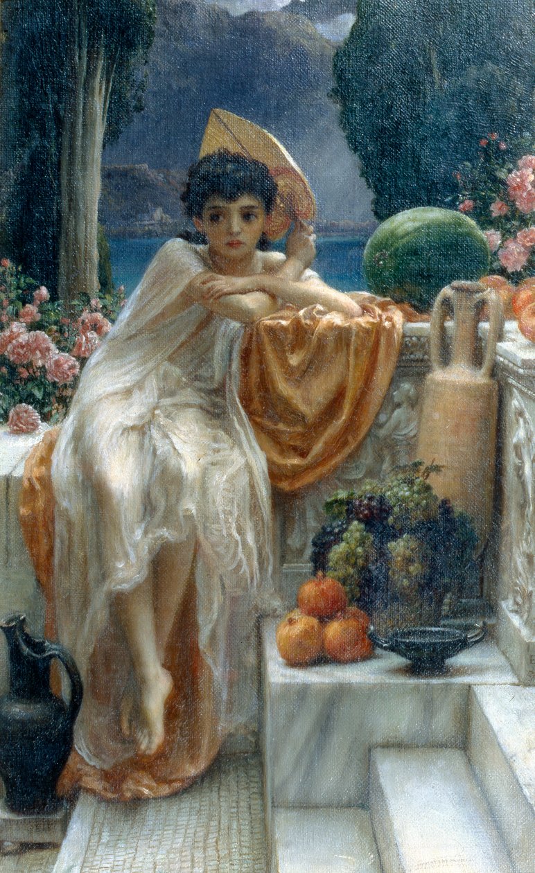 Na schodech chrámu od Edward John Poynter