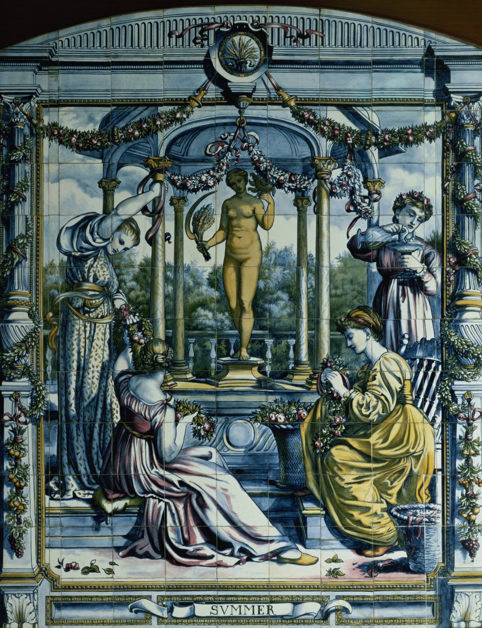 Summer, ze série dlaždicových panelů pro holandskou kuchyni od Edward John Poynter