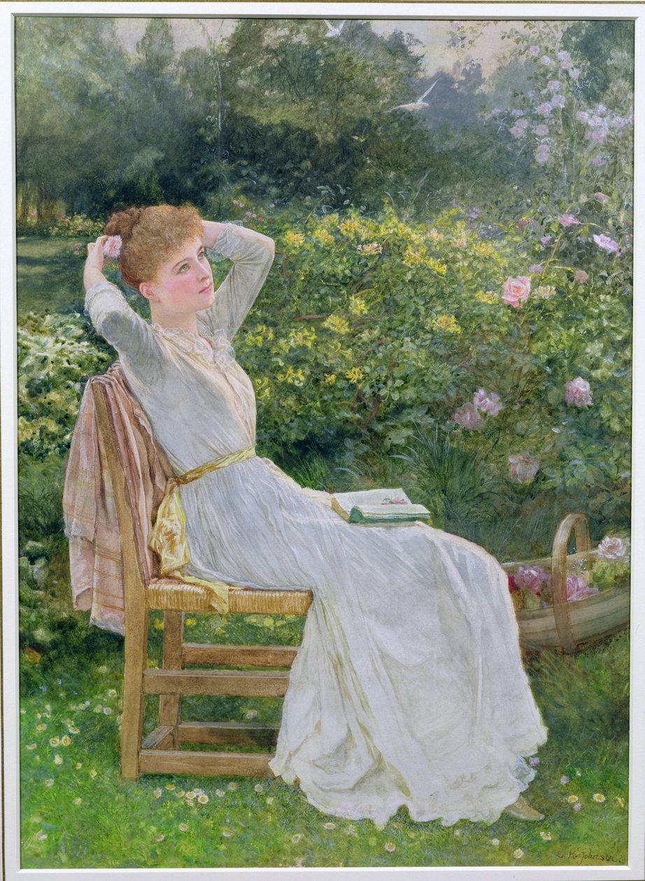 Léto: portrét umělcovy manželky Hannah od Edward Killingworth Johnson