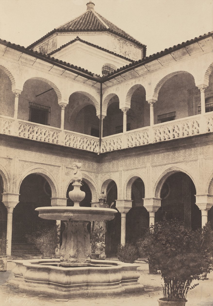 Španělsko. Sevilla, nádvoří domu vévody z Mediny Celi známého jako dům Piláta, 1853. od Edward King Tenison