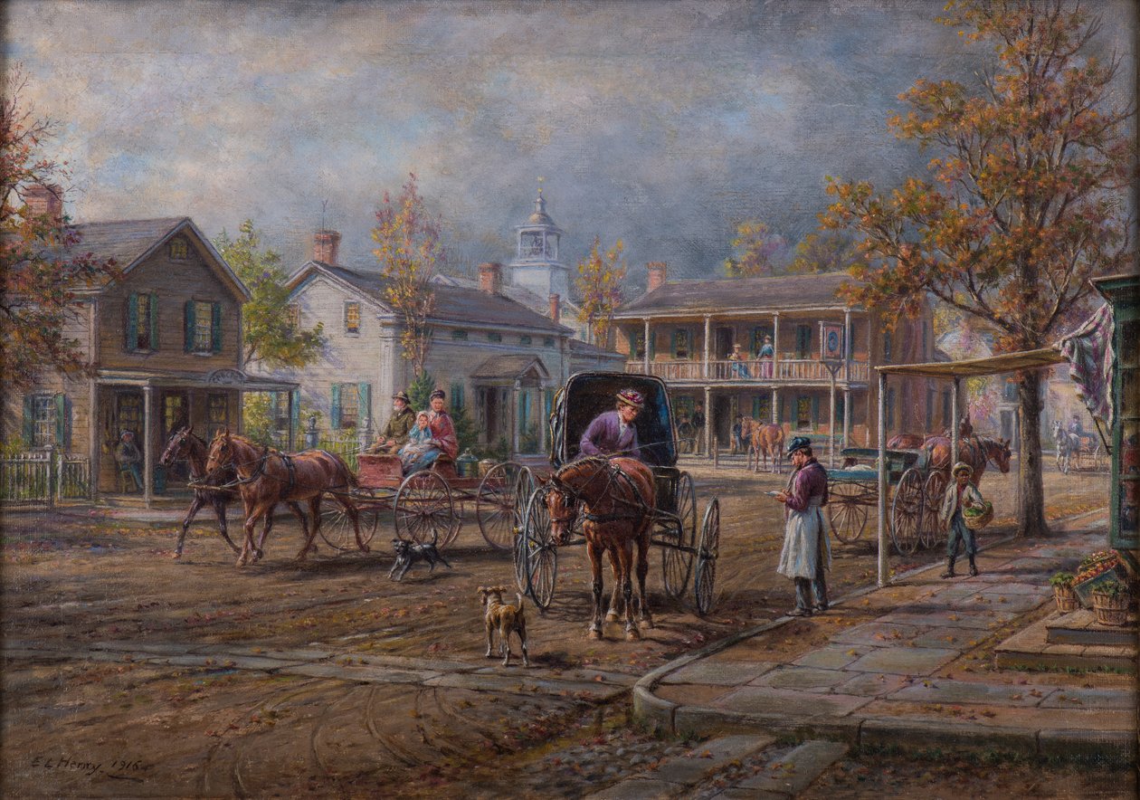 A Village Street, 1916 od Edward Lamson Henry