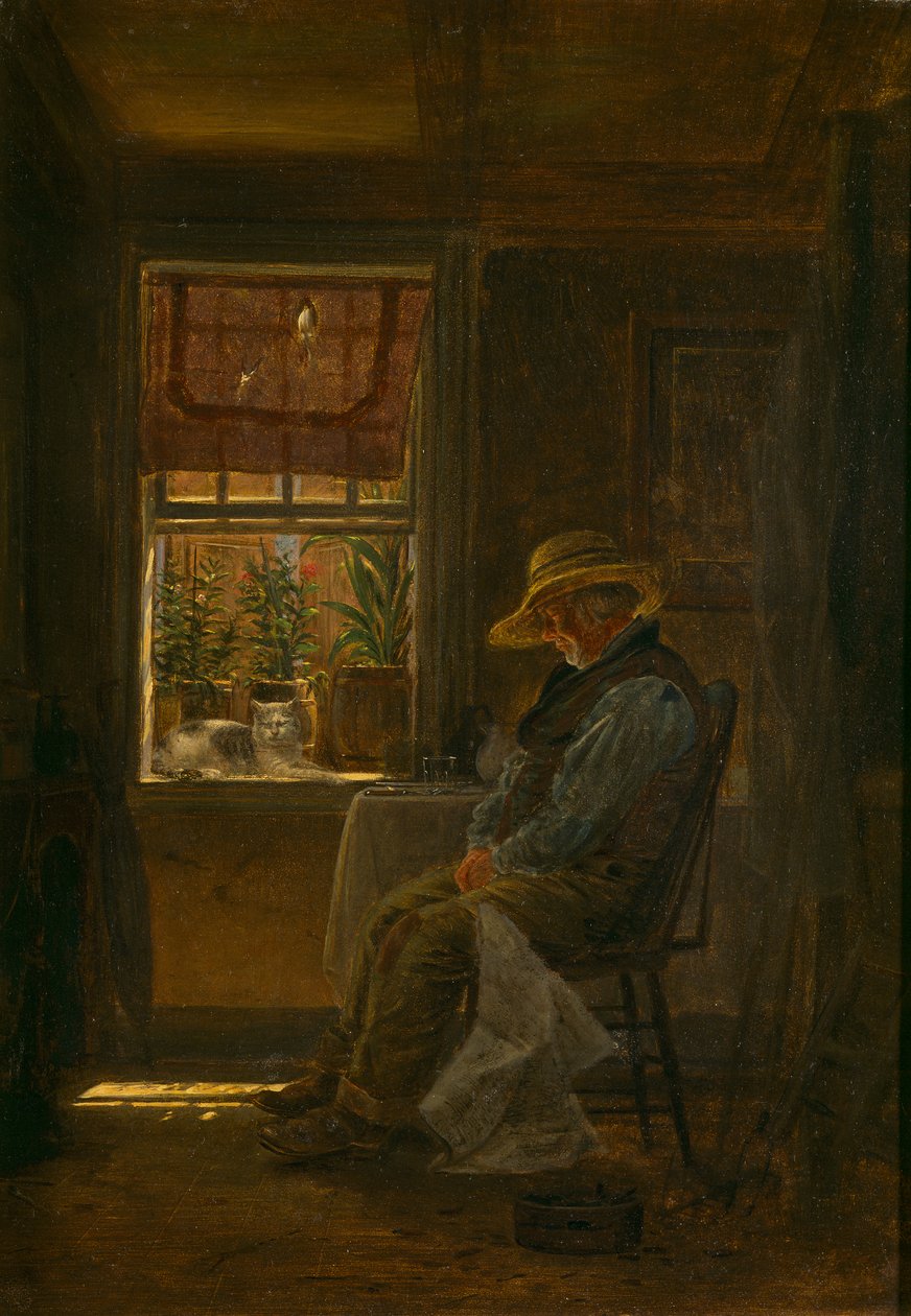 Forty Winks, cca 1880 (olej na skládací desce) od Edward Lamson Henry