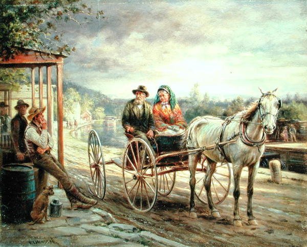 Pozdě odpoledne, Port Ben, Ulster County od Edward Lamson Henry