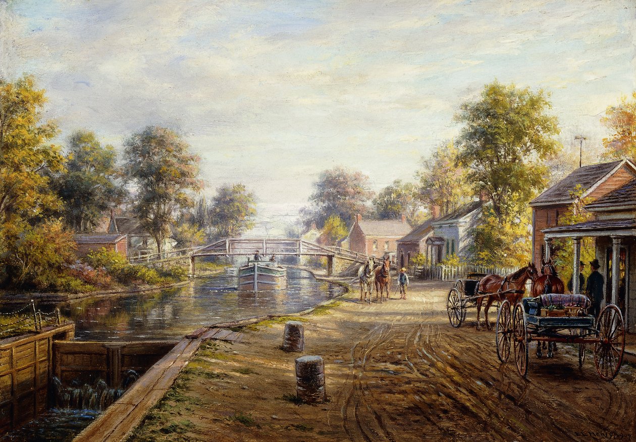 Scéna podél kanálu Delaware a Hudson, 1907 od Edward Lamson Henry
